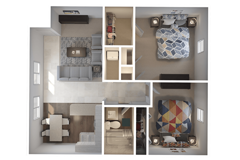 Townsgate Apartments 2 Bedroom Floor Plan